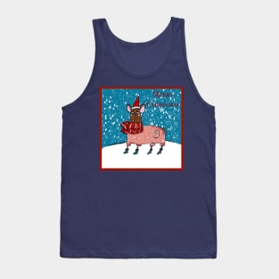 Merry Christmas! Frozen dog feeling kind of bored in the snow. Christmas Greetings. Tank Top